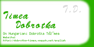 timea dobrotka business card